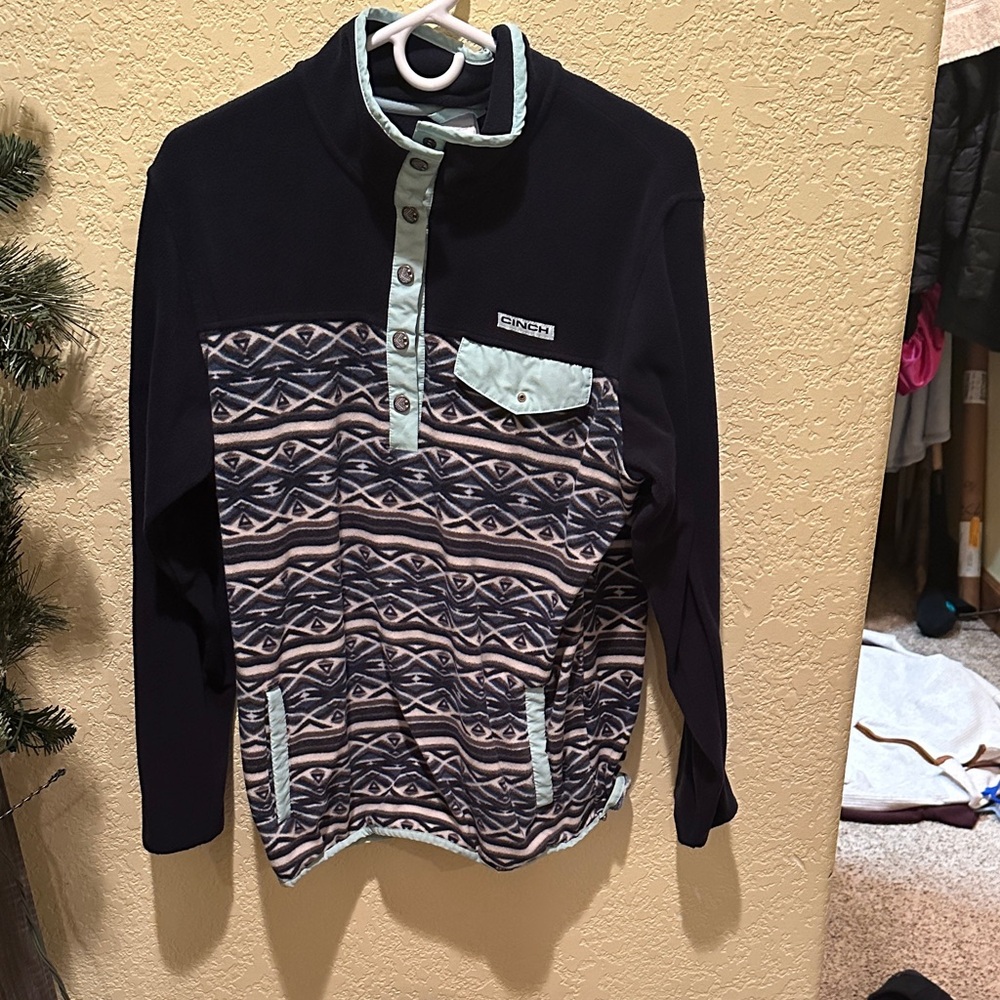 Women’s cinch quarter button long sleeve top